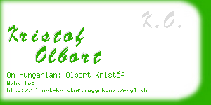 kristof olbort business card